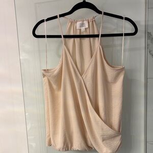 Olive & Oak Pale Cream Draped Surplice Camisole